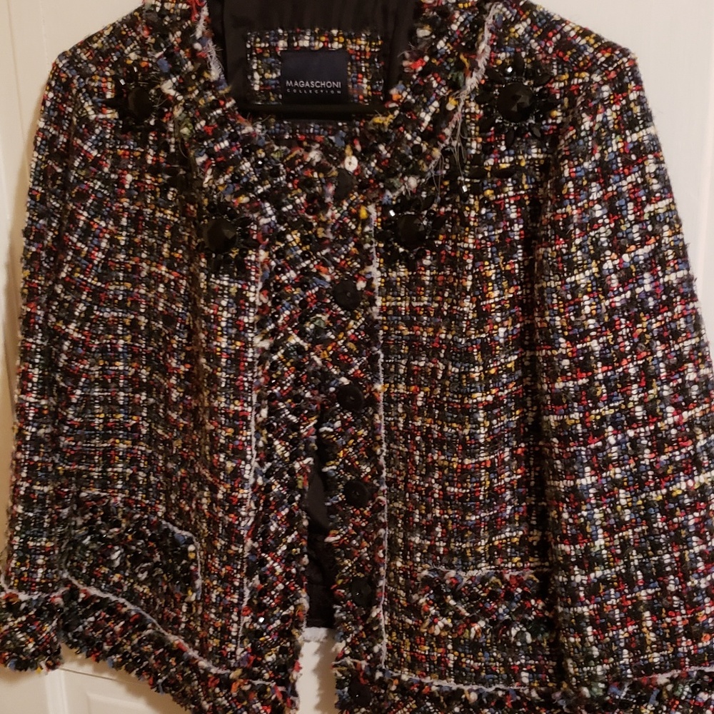 Magaschoni multi colored cropped jacket